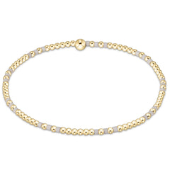 Gameday Hope Joy Pattern 2mm Bead Bracelet - White
