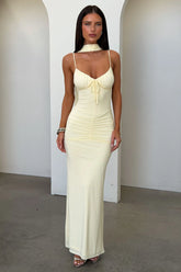 Rosie Mesh Maxi Dress - Baby Yellow