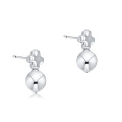 Signature Cross Small Sterling Studs - Classic Sterling