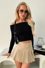 Monty Off Shoulder Long Sleeve Knit - Black