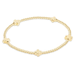 egirl Signature Cross Small 2mm Gold Bracelet - Gold
