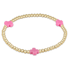 Extends Signature Cross 3mm Gold Bracelet