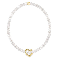 egirl Classic Pearl 3mm Bracelet - Love Gold Charm