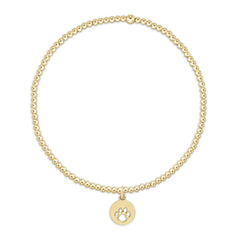 egirl Classic Gold 2mm Bracelet - Paw Print Small Gold Disc