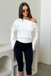 Tovah Off Shoulder Long Sleeve Knit - White