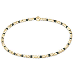 Gameday Hope Sincerity Pattern 2mm Bead Bracelet - Dark Green