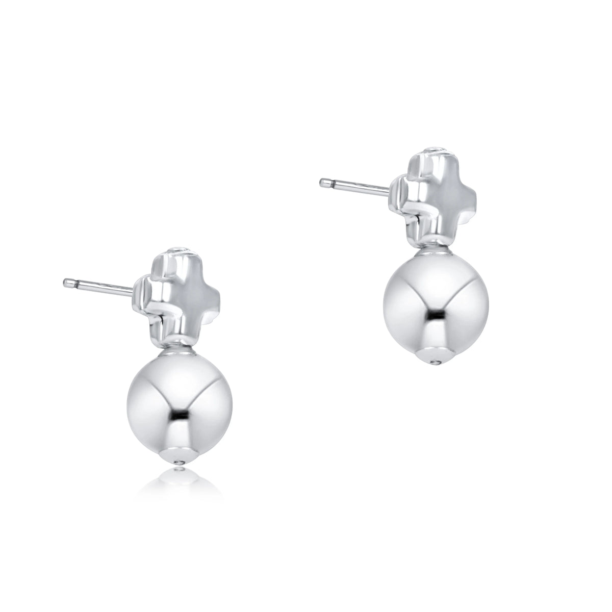 Signature Cross Small Sterling Studs - Classic Sterling