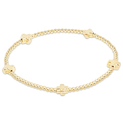 Signature Cross Small 2mm Gold Bracelet - Gold