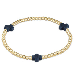 Extends Signature Cross 3mm Gold Bracelet