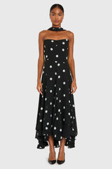 Monterey Dress With Scarf in Polka Dot