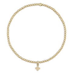 egirl Classic Gold 2mm Bracelet - Signature Cross Small Gold Charm