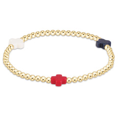 Signature Cross 3mm Gold Bracelet - Firecracker