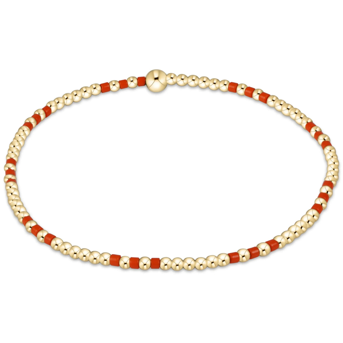 Gameday Hope Joy Pattern 2mm Bead Bracelet - Bright Orange