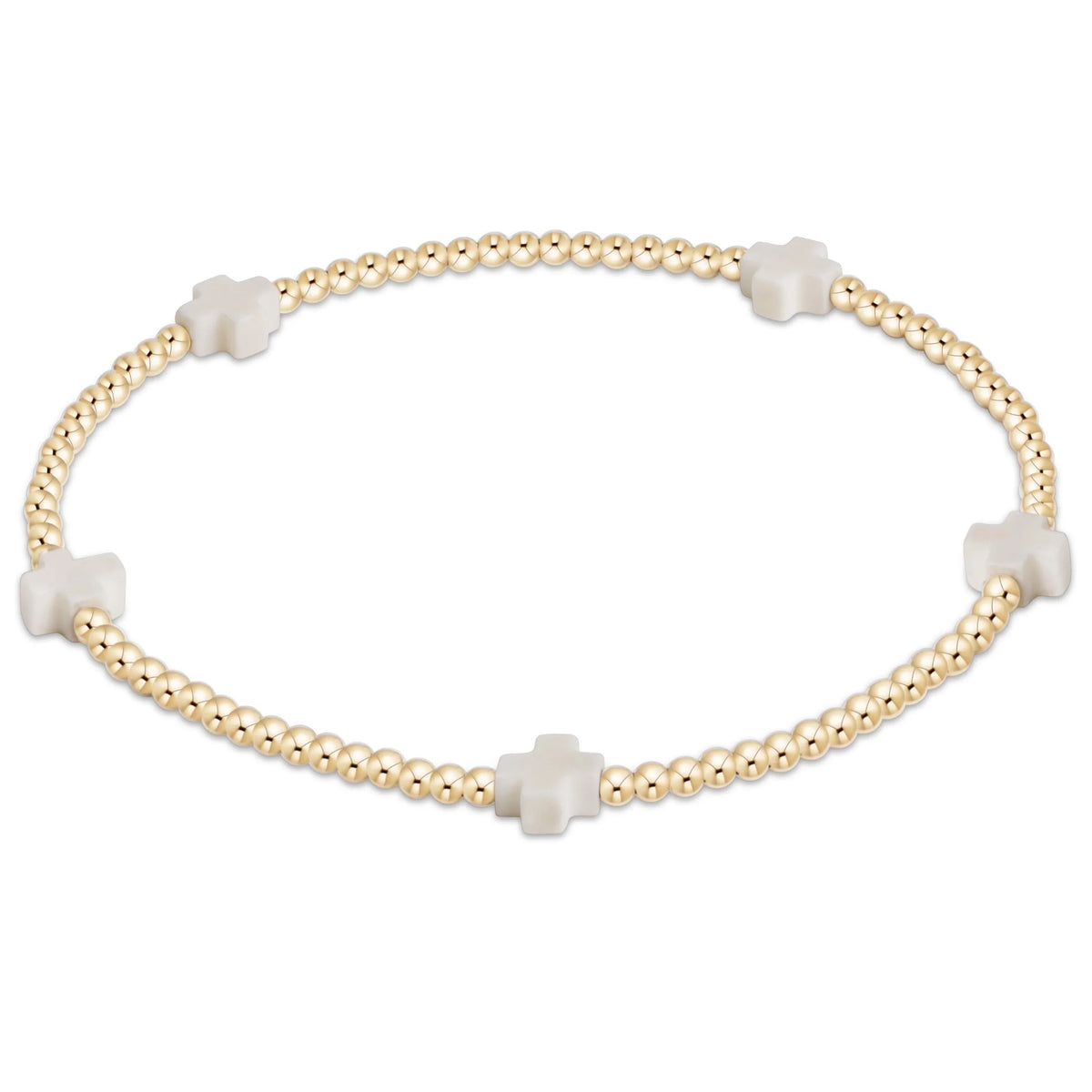 Signature Cross Small 2mm Gold Bracelet