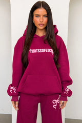 Sadie Bow Wide Leg Sweatpants - Maroon