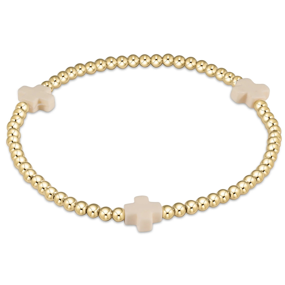 Extends Signature Cross 3mm Gold Bracelet
