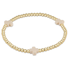 Extends Signature Cross 3mm Gold Bracelet