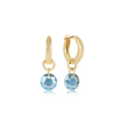 Huggie Gold 0.5" Hoop - Reflection Small Charm - 03