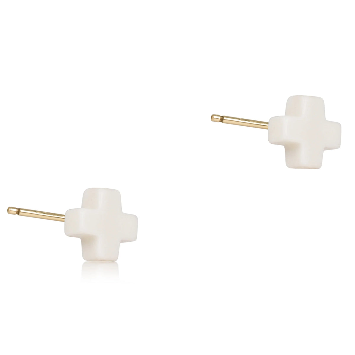 Signature Cross Small Studs - Off-White