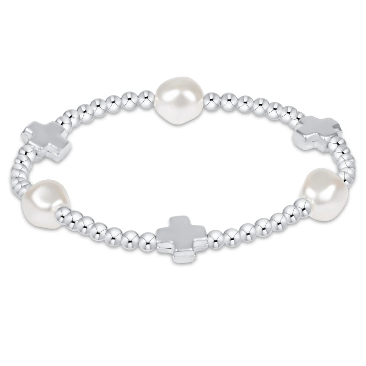 Signature Cross Sterling & Admire Pearl 3mm Sterling Bracelet