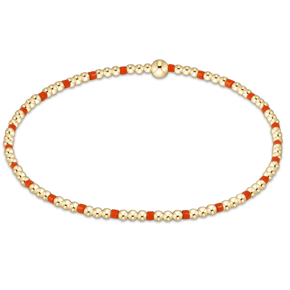 Gameday Hope Sincerity Pattern 2mm Bead Bracelet - Bright Orange