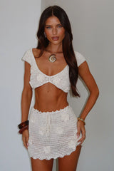 Perla Crochet Crop - Ivory